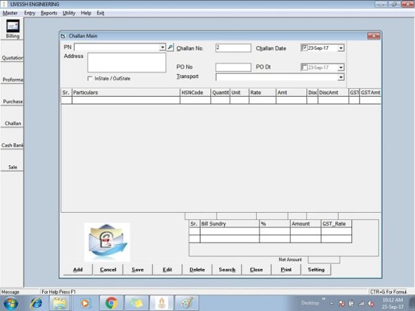 Challan Invoice Application